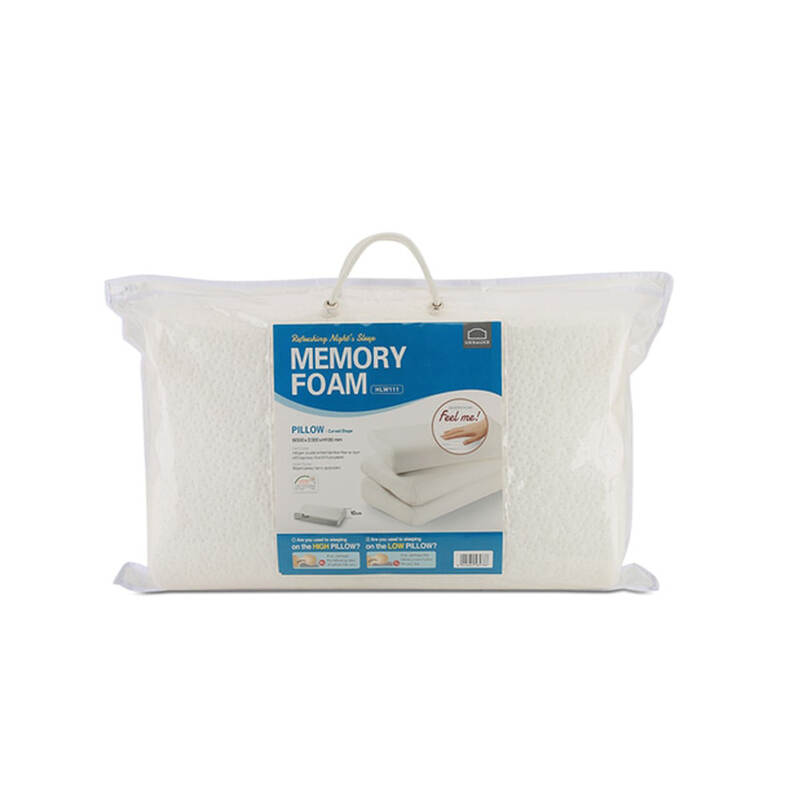 Gối Memory Foam 50D Hình Cong 500x300x100mm, Trọng Lượng 550G - White - LocknLock - HLW111, , large image number null